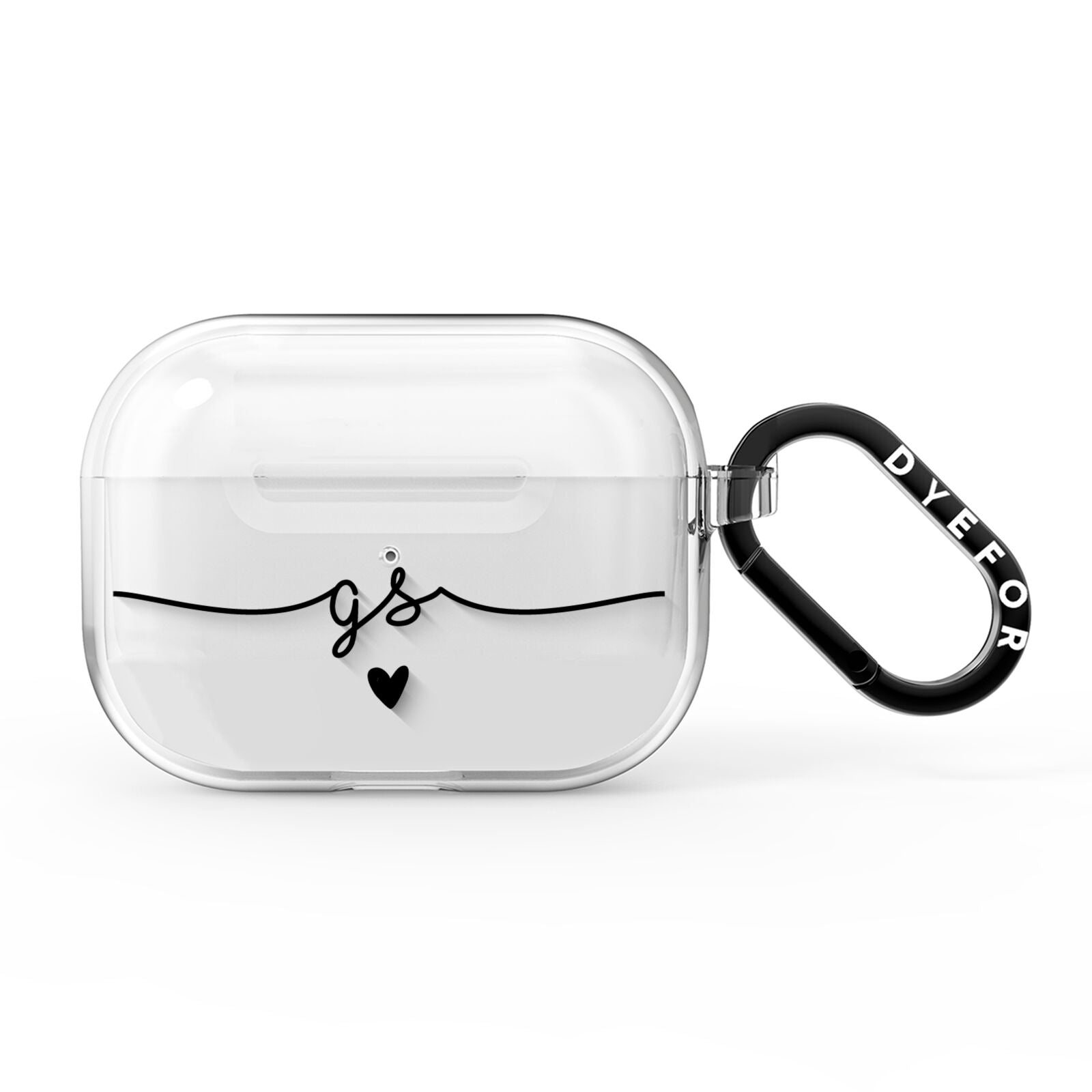 Personalised Black Initials Or Name Clear Custom AirPods Pro Clear Case