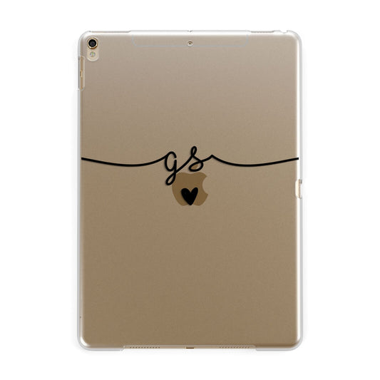 Personalised Black Initials Or Name Clear Custom Apple iPad Gold Case