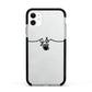 Personalised Black Initials Or Name Clear Custom Apple iPhone 11 in White with Black Impact Case