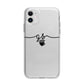 Personalised Black Initials Or Name Clear Custom Apple iPhone 11 in White with Bumper Case