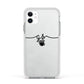 Personalised Black Initials Or Name Clear Custom Apple iPhone 11 in White with White Impact Case