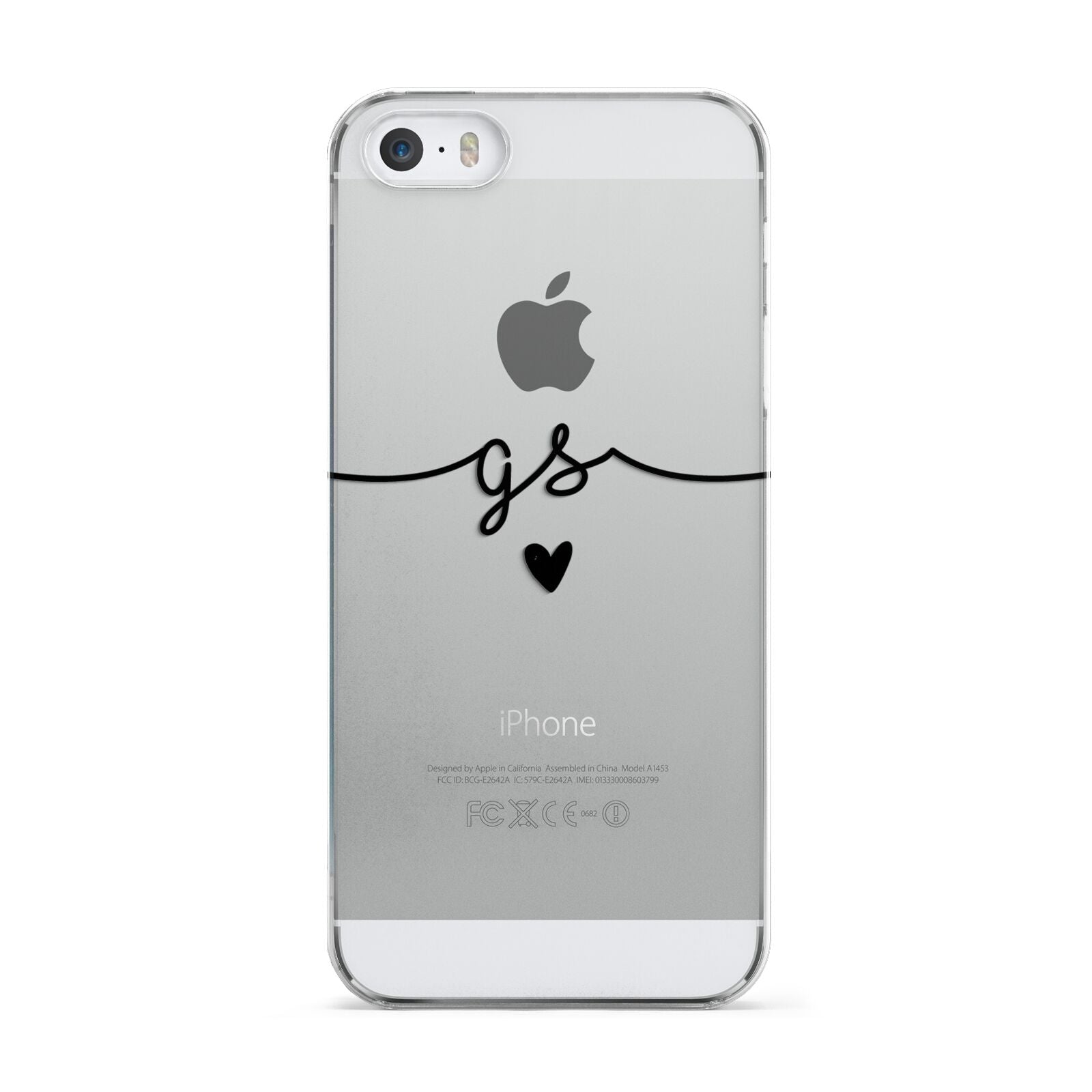 Personalised Black Initials Or Name Clear Custom Apple iPhone 5 Case