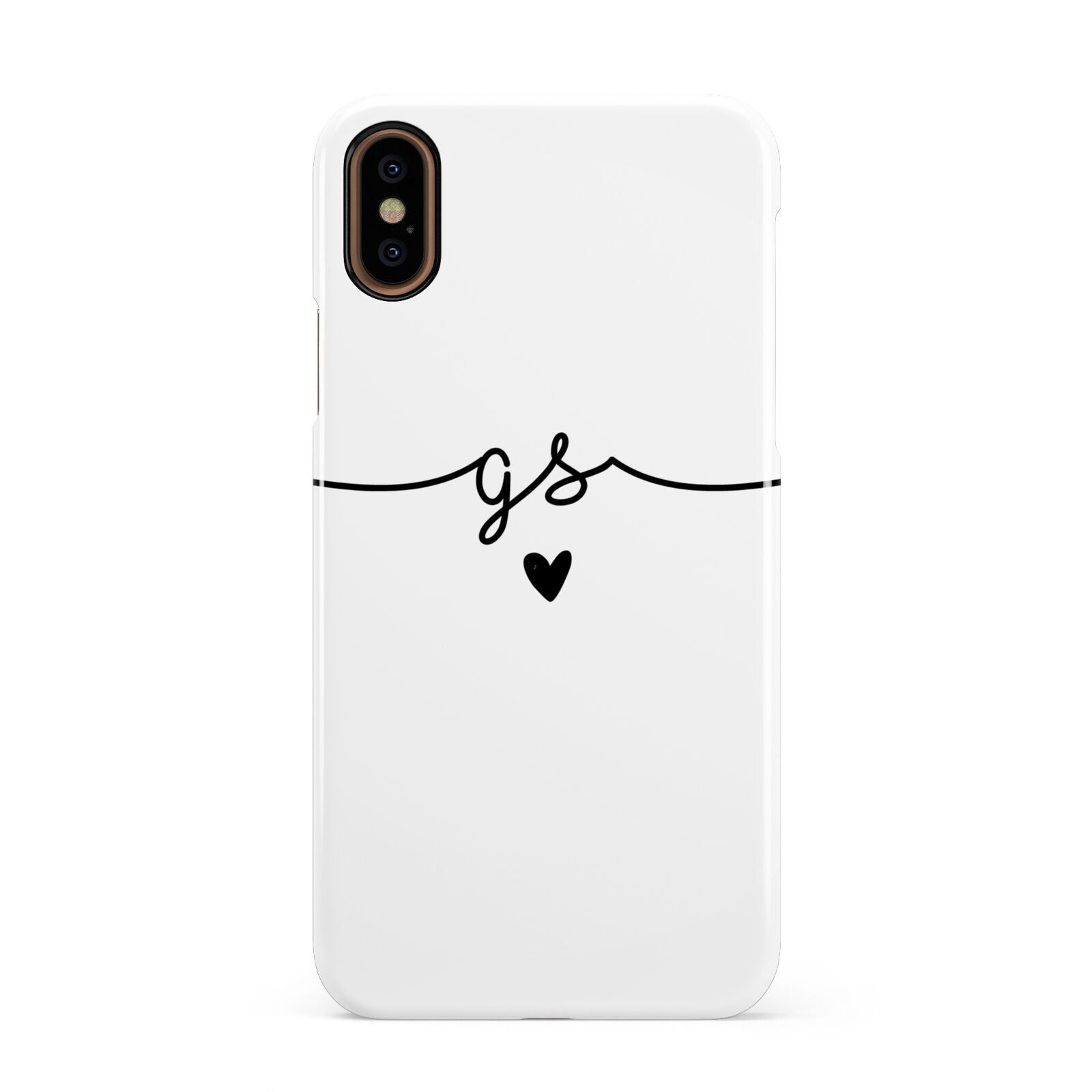 Personalised Black Initials Or Name Clear Custom Apple iPhone XS 3D Snap Case