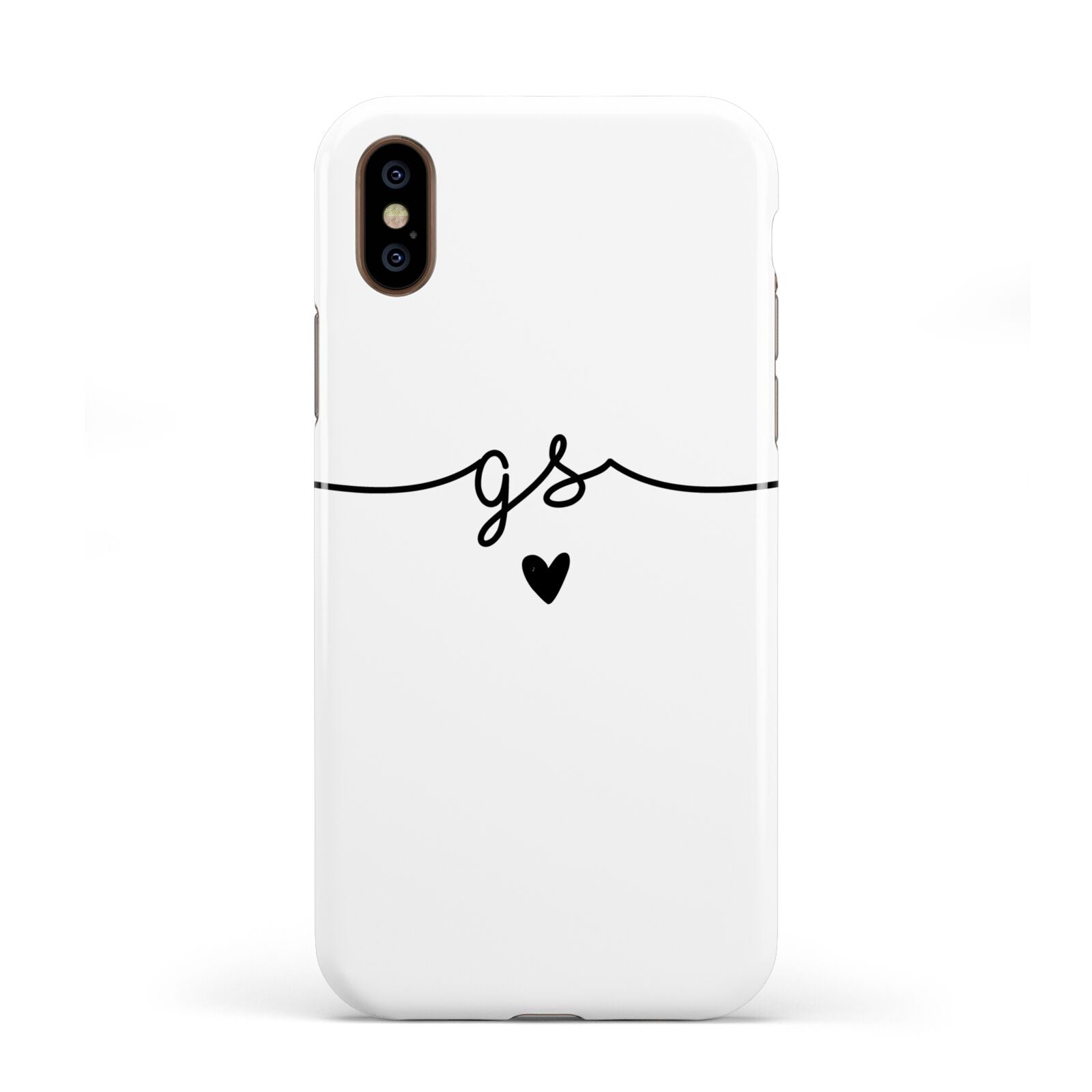 Personalised Black Initials Or Name Clear Custom Apple iPhone XS 3D Tough