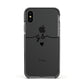Personalised Black Initials Or Name Clear Custom Apple iPhone Xs Impact Case Black Edge on Black Phone