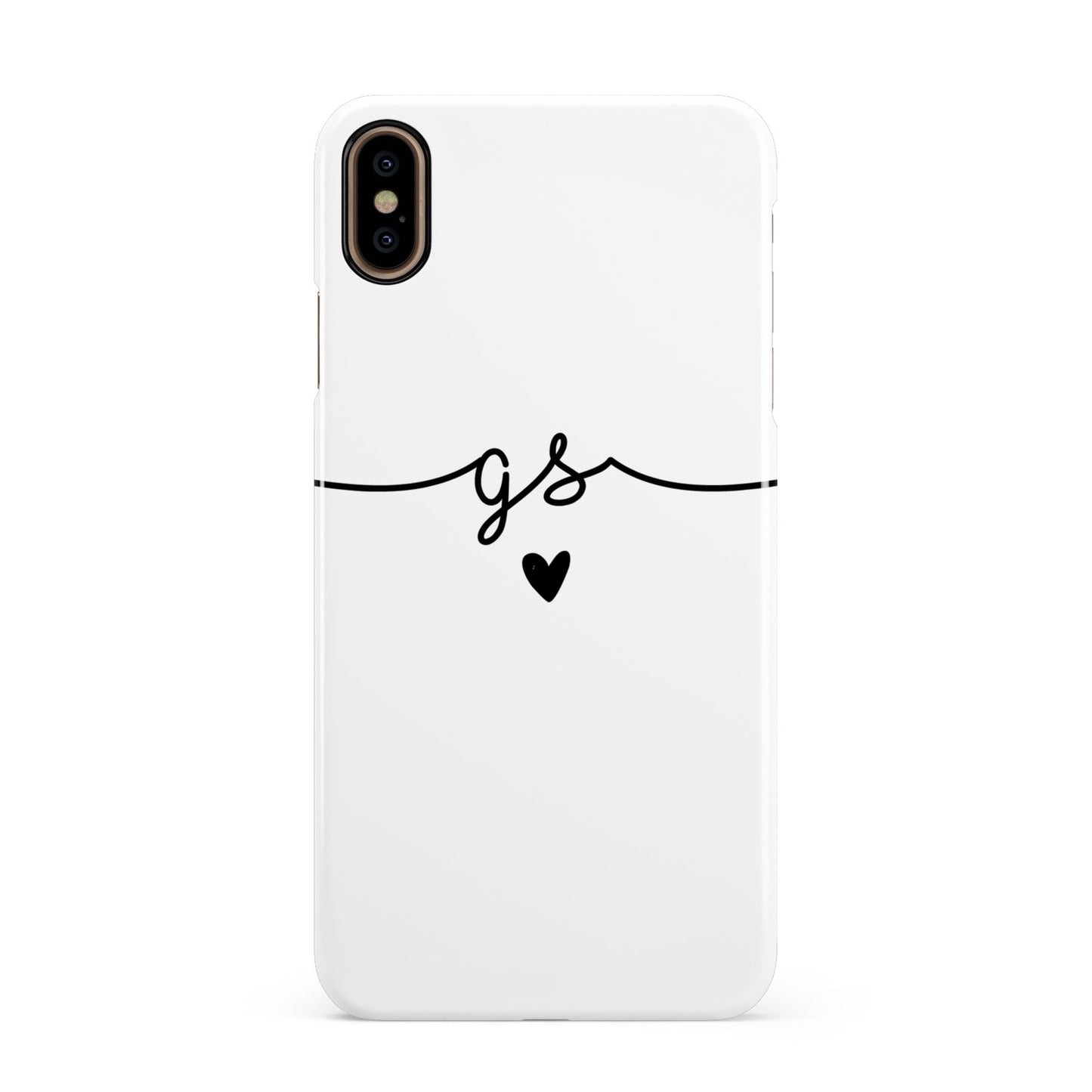 Personalised Black Initials Or Name Clear Custom Apple iPhone Xs Max 3D Snap Case