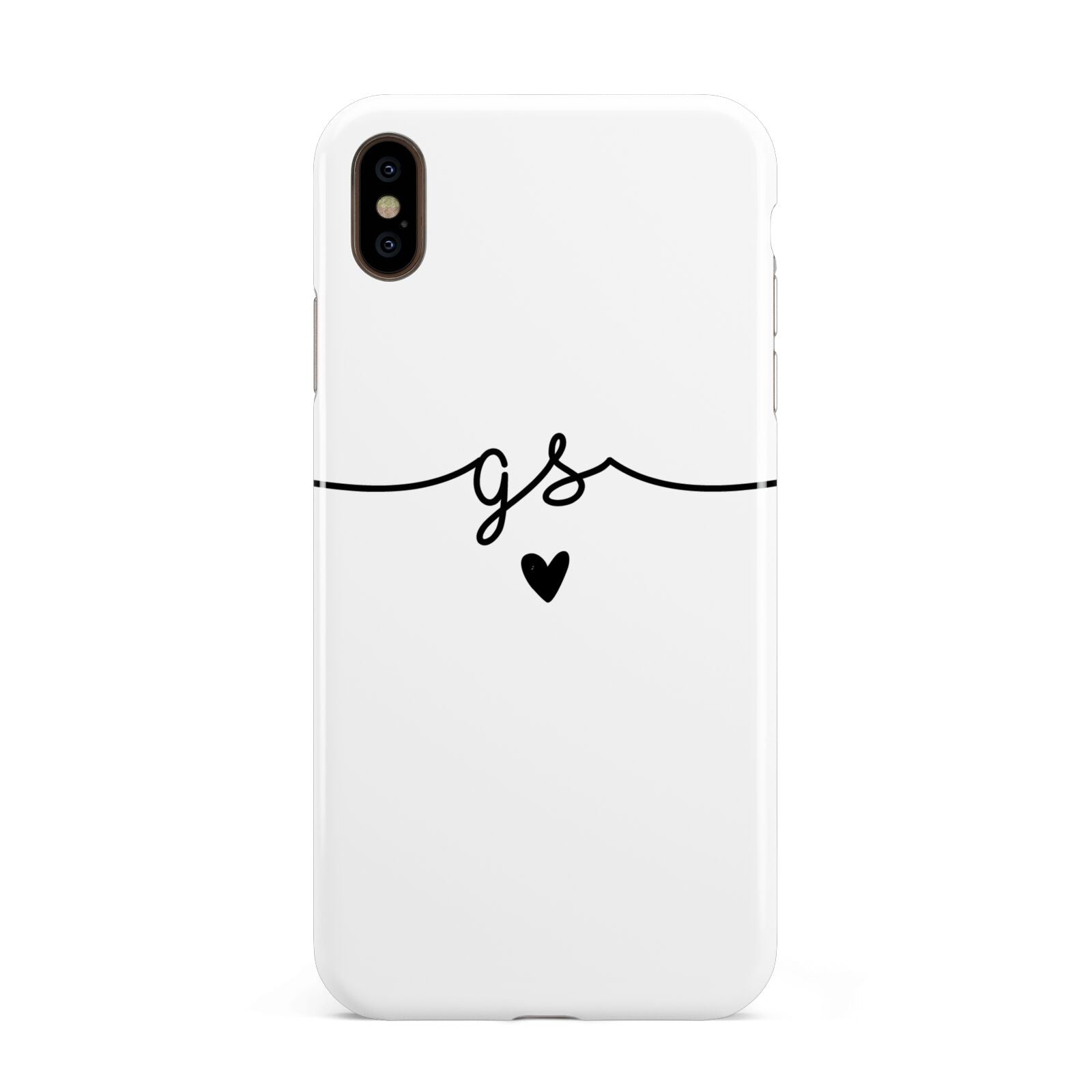 Personalised Black Initials Or Name Clear Custom Apple iPhone Xs Max 3D Tough Case