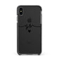 Personalised Black Initials Or Name Clear Custom Apple iPhone Xs Max Impact Case Black Edge on Black Phone