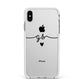 Personalised Black Initials Or Name Clear Custom Apple iPhone Xs Max Impact Case White Edge on Silver Phone