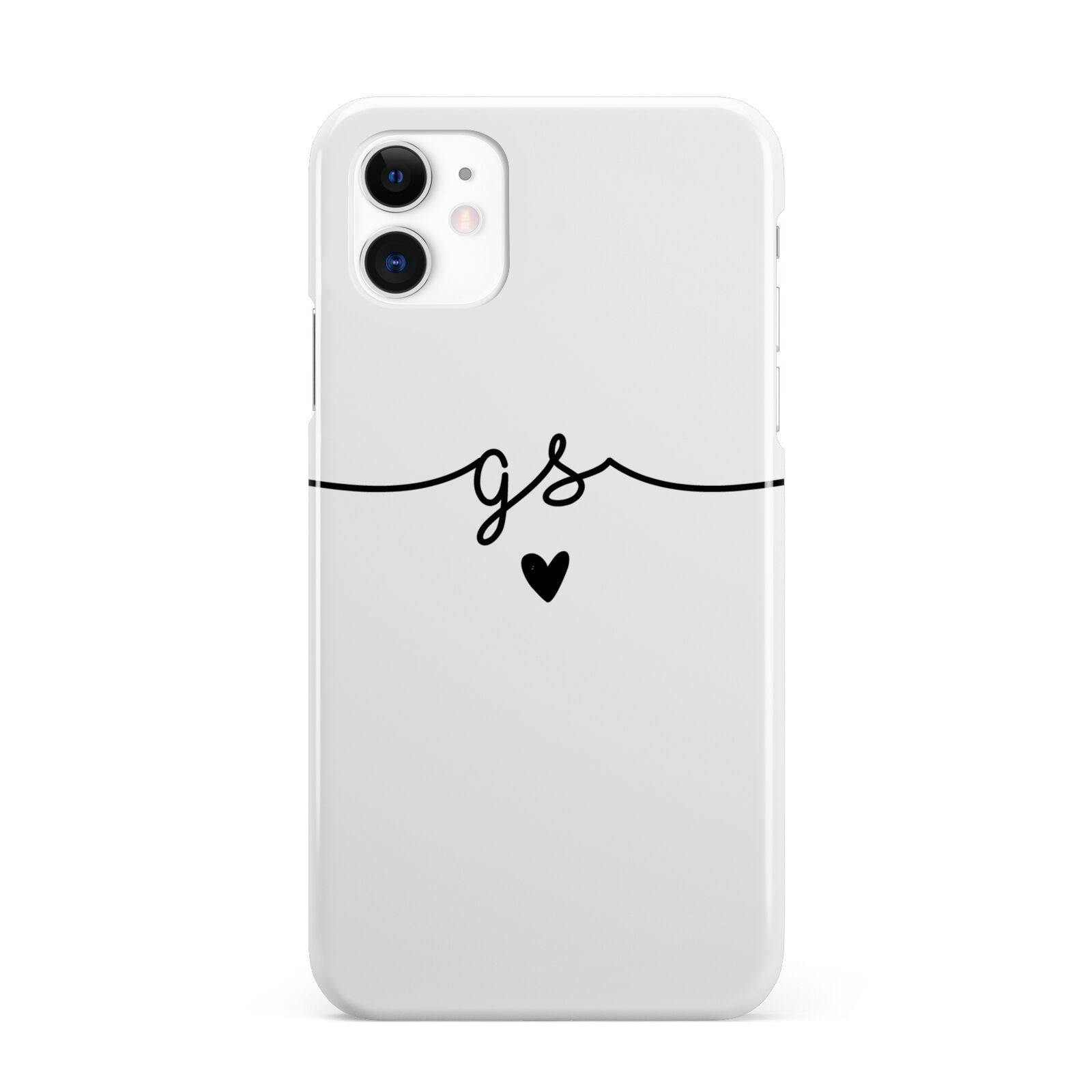 Personalised Black Initials Or Name Clear Custom iPhone 11 3D Snap Case