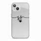 Personalised Black Initials Or Name Clear Custom iPhone 13 TPU Impact Case with White Edges