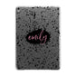 Personalised Black Ink Splat Clear Name Apple iPad Grey Case