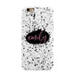 Personalised Black Ink Splat Clear Name Apple iPhone 6 3D Tough Case