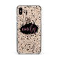 Personalised Black Ink Splat Clear Name Apple iPhone Xs Max Impact Case Black Edge on Gold Phone