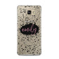 Personalised Black Ink Splat Clear Name Samsung Galaxy A5 2016 Case on gold phone