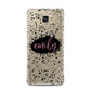 Personalised Black Ink Splat Clear Name Samsung Galaxy A7 2016 Case on gold phone