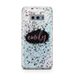 Personalised Black Ink Splat Clear Name Samsung Galaxy S10E Case