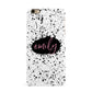 Personalised Black Ink Splat Clear Name iPhone 6 Plus 3D Snap Case on Gold Phone