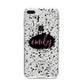 Personalised Black Ink Splat Clear Name iPhone 8 Plus Bumper Case on Silver iPhone