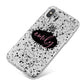 Personalised Black Ink Splat Clear Name iPhone X Bumper Case on Silver iPhone