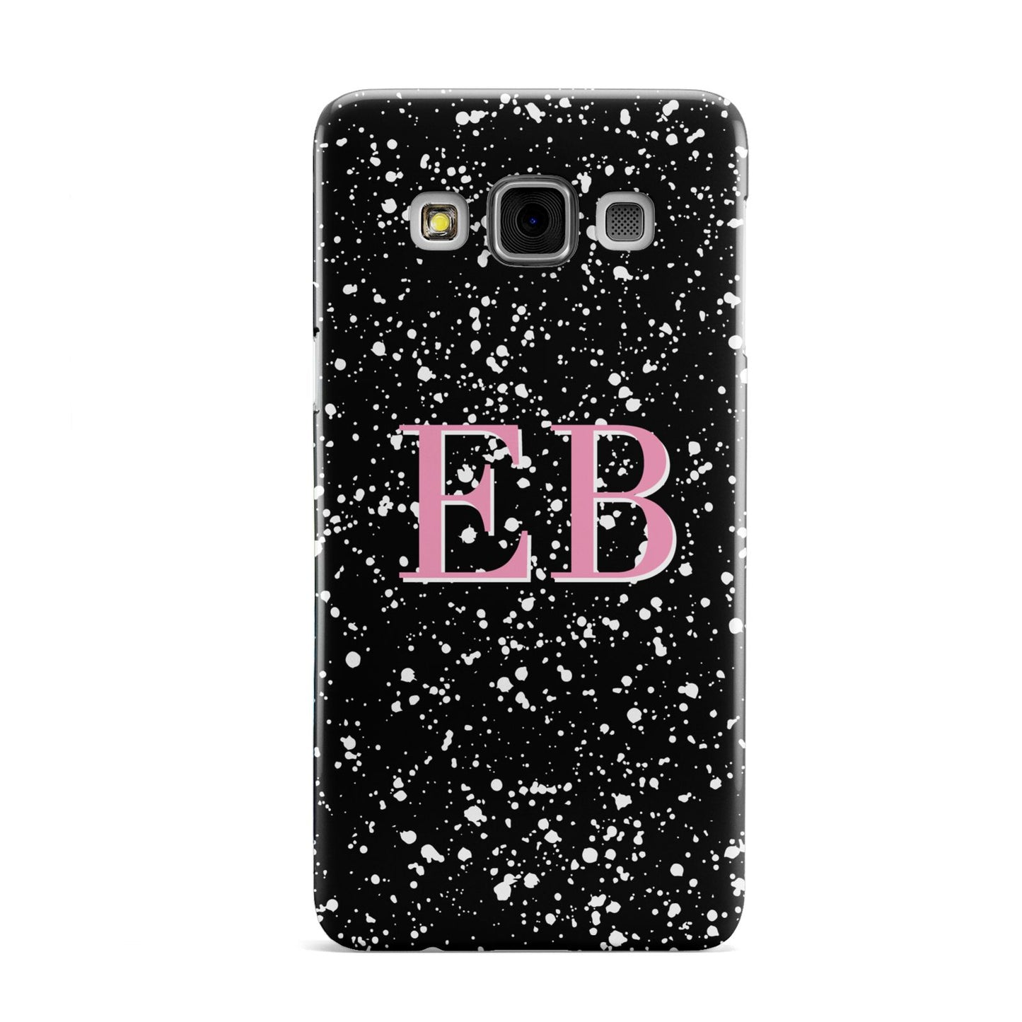 Personalised Black Ink Splat Initials Samsung Galaxy A3 Case