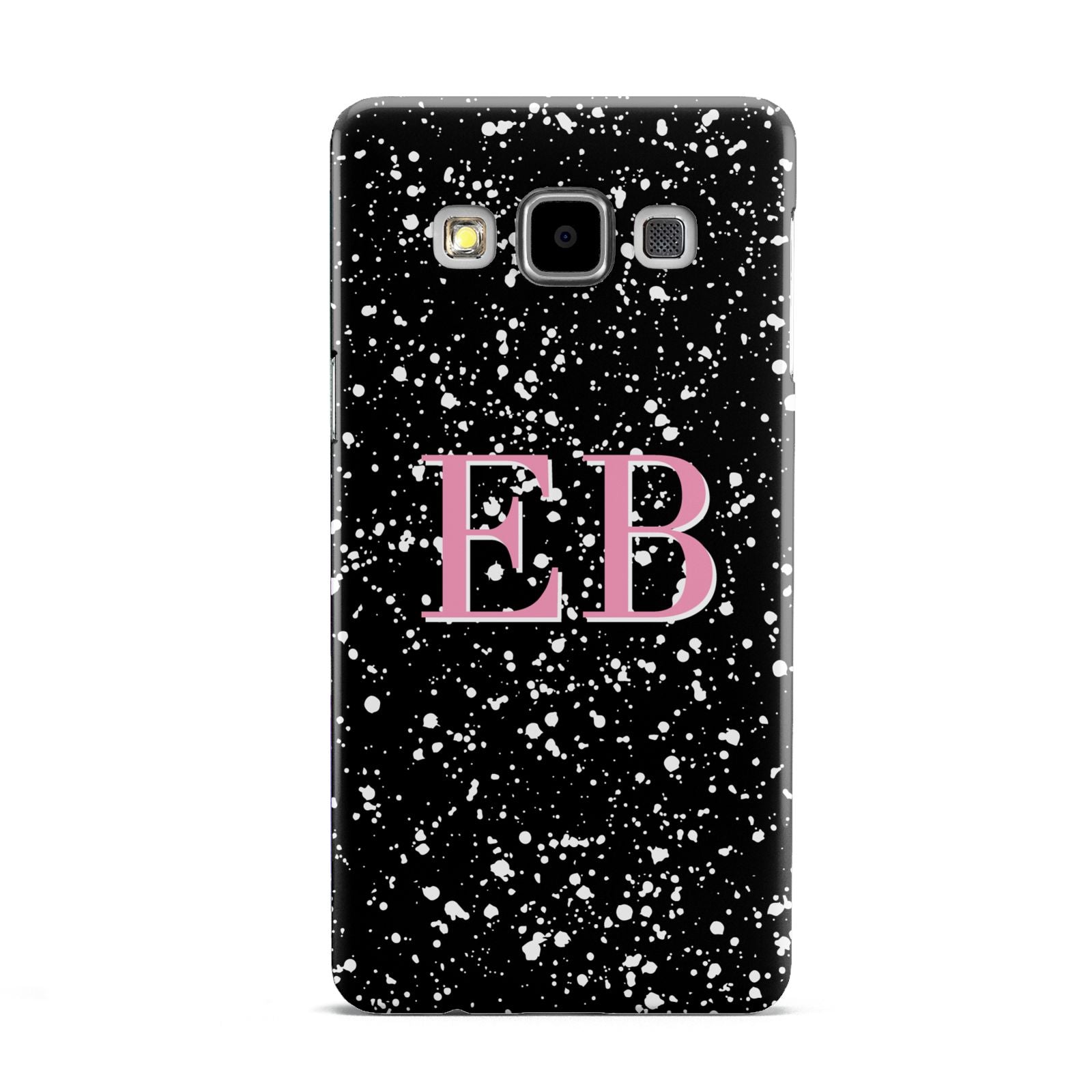 Personalised Black Ink Splat Initials Samsung Galaxy A5 Case