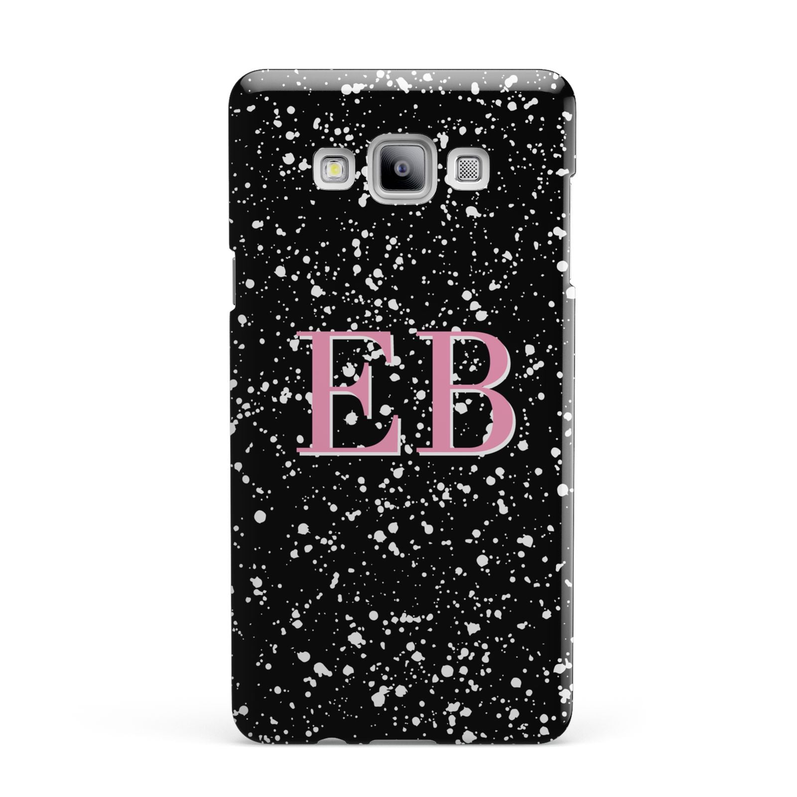 Personalised Black Ink Splat Initials Samsung Galaxy A7 2015 Case