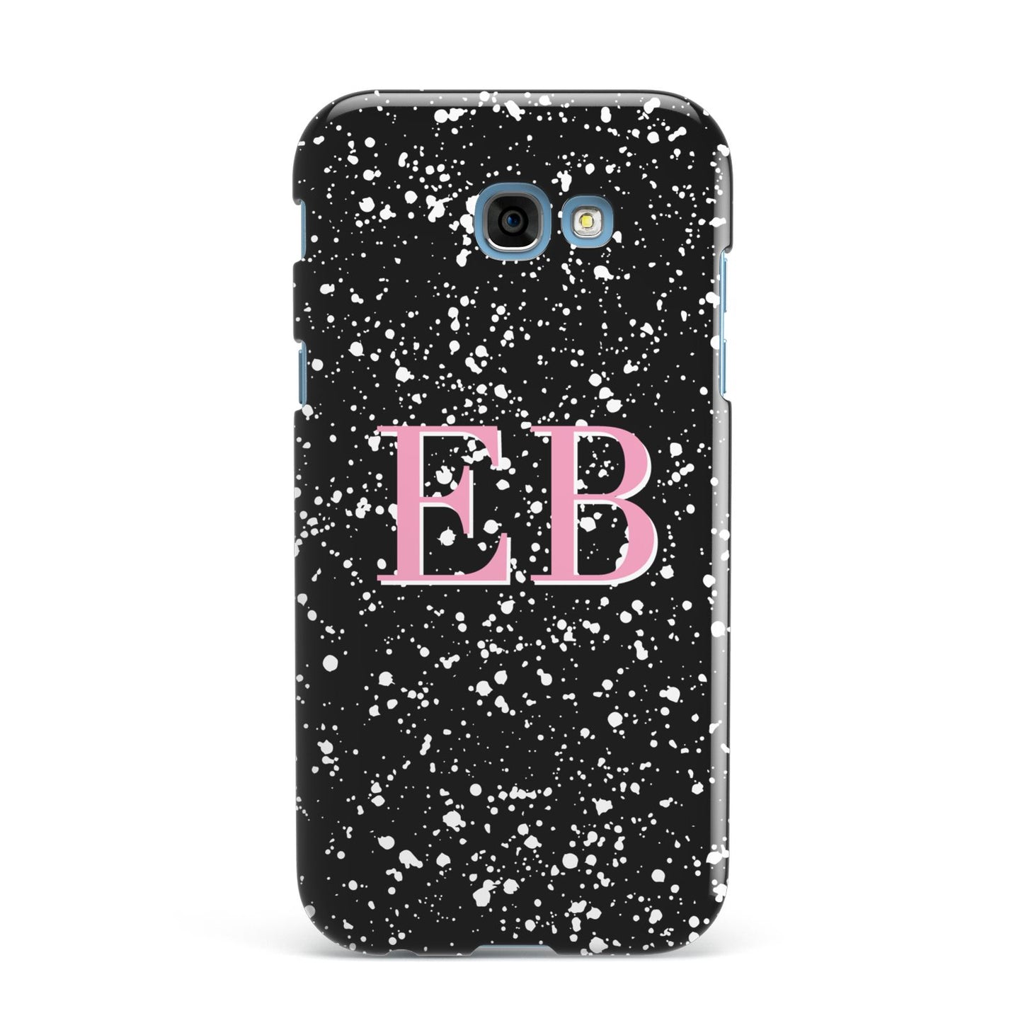 Personalised Black Ink Splat Initials Samsung Galaxy A7 2017 Case