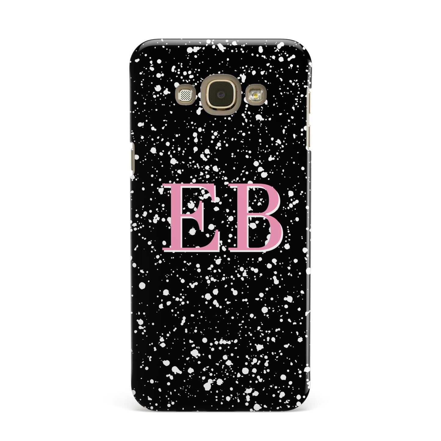 Personalised Black Ink Splat Initials Samsung Galaxy A8 Case