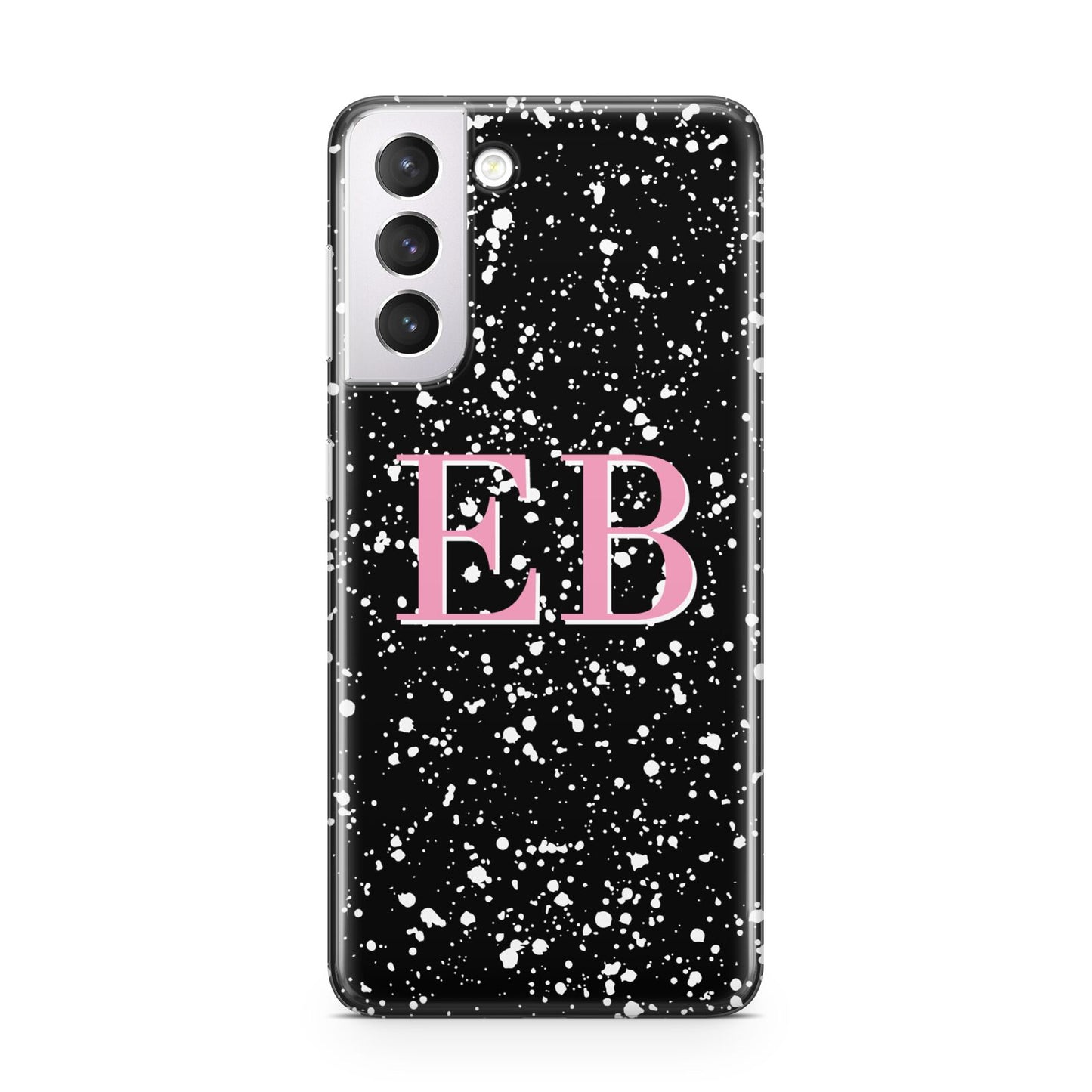 Personalised Black Ink Splat Initials Samsung S21 Case