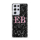 Personalised Black Ink Splat Initials Samsung S21 Ultra Case