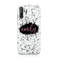 Personalised Black Ink Splat Name Huawei Enjoy 10s Phone Case