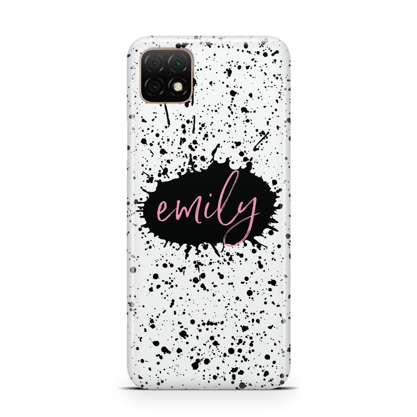 Personalised Black Ink Splat Name Huawei Enjoy 20 Phone Case