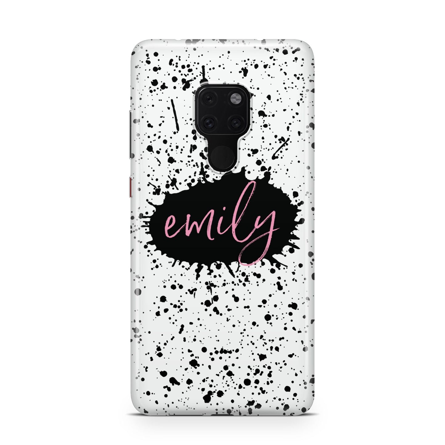 Personalised Black Ink Splat Name Huawei Mate 20 Phone Case