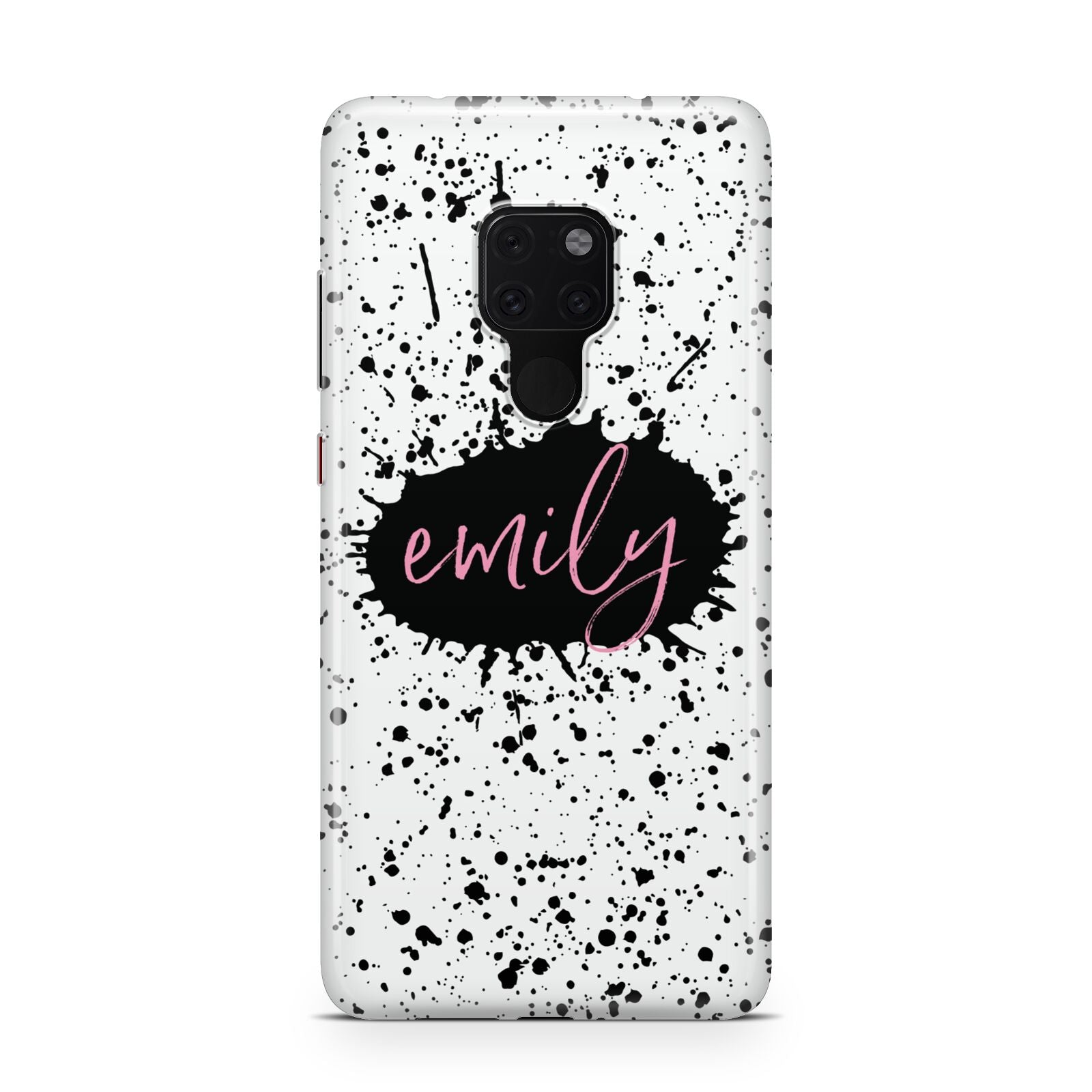 Personalised Black Ink Splat Name Huawei Mate 20 Phone Case