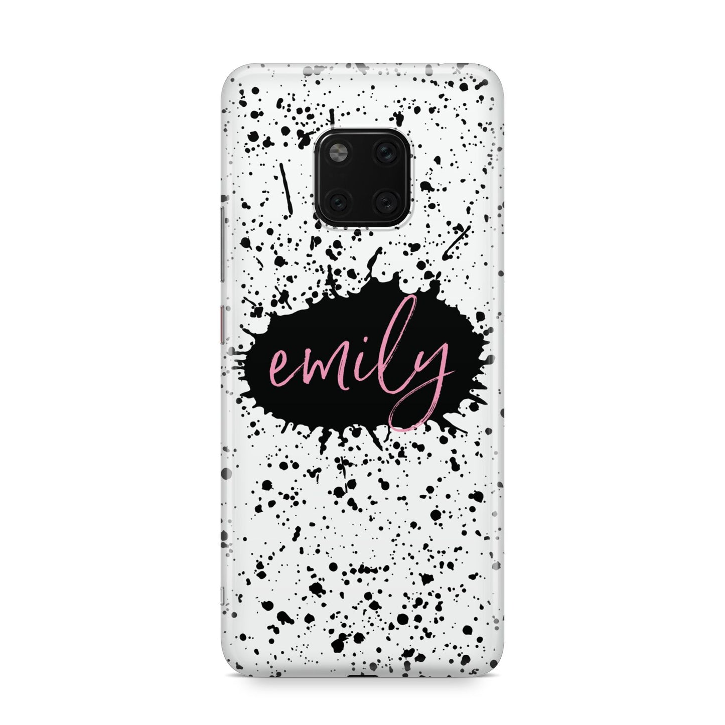 Personalised Black Ink Splat Name Huawei Mate 20 Pro Phone Case