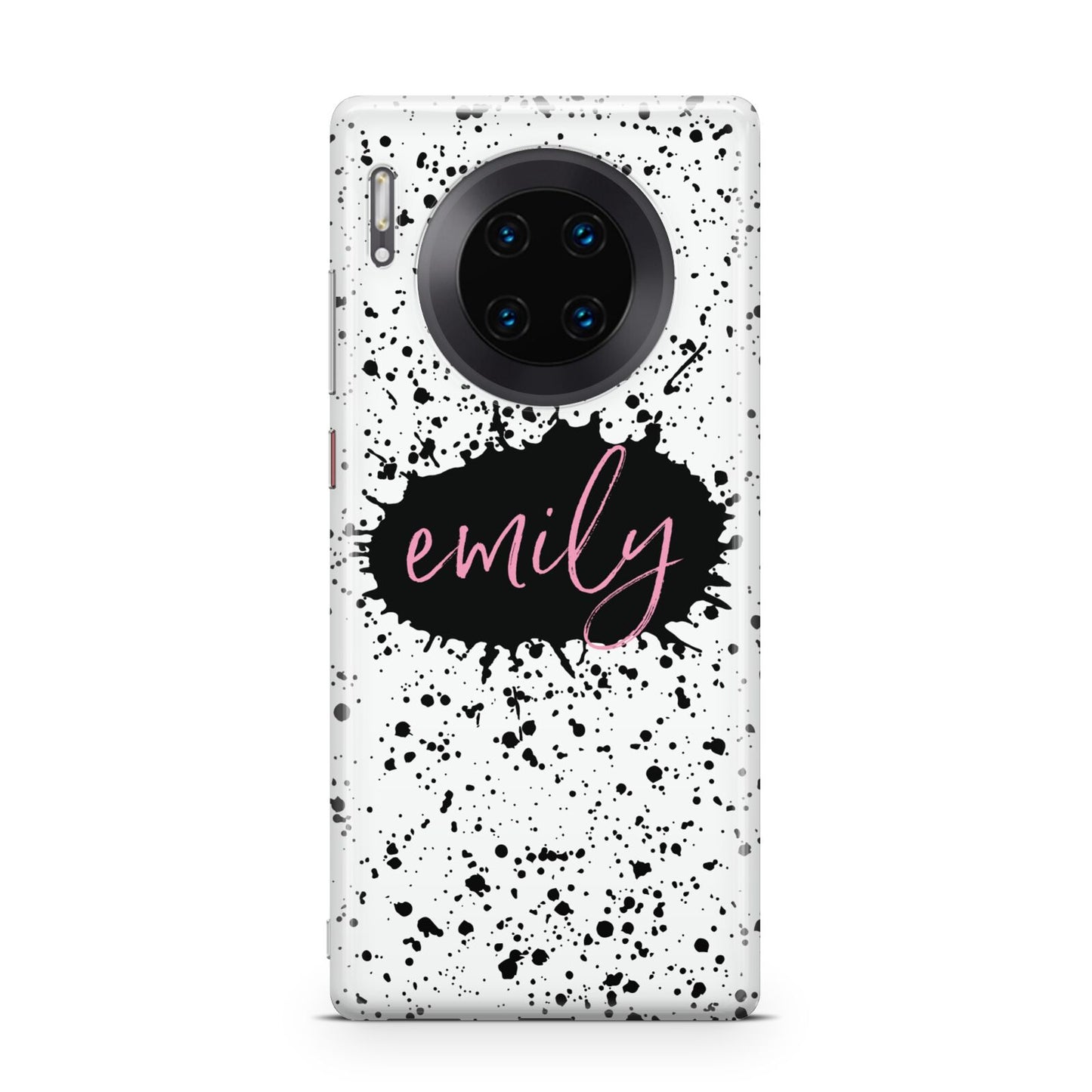 Personalised Black Ink Splat Name Huawei Mate 30 Pro Phone Case