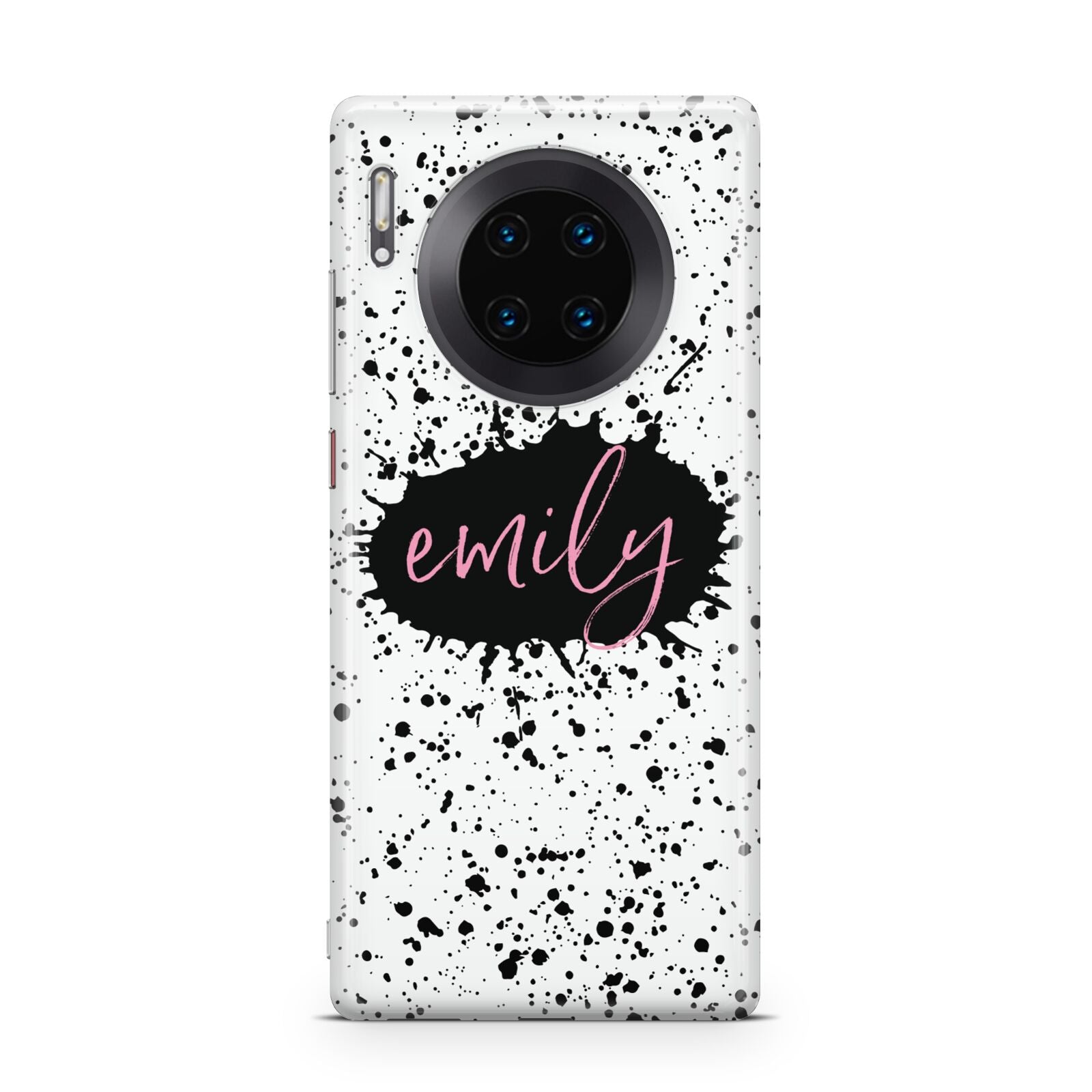 Personalised Black Ink Splat Name Huawei Mate 30 Pro Phone Case