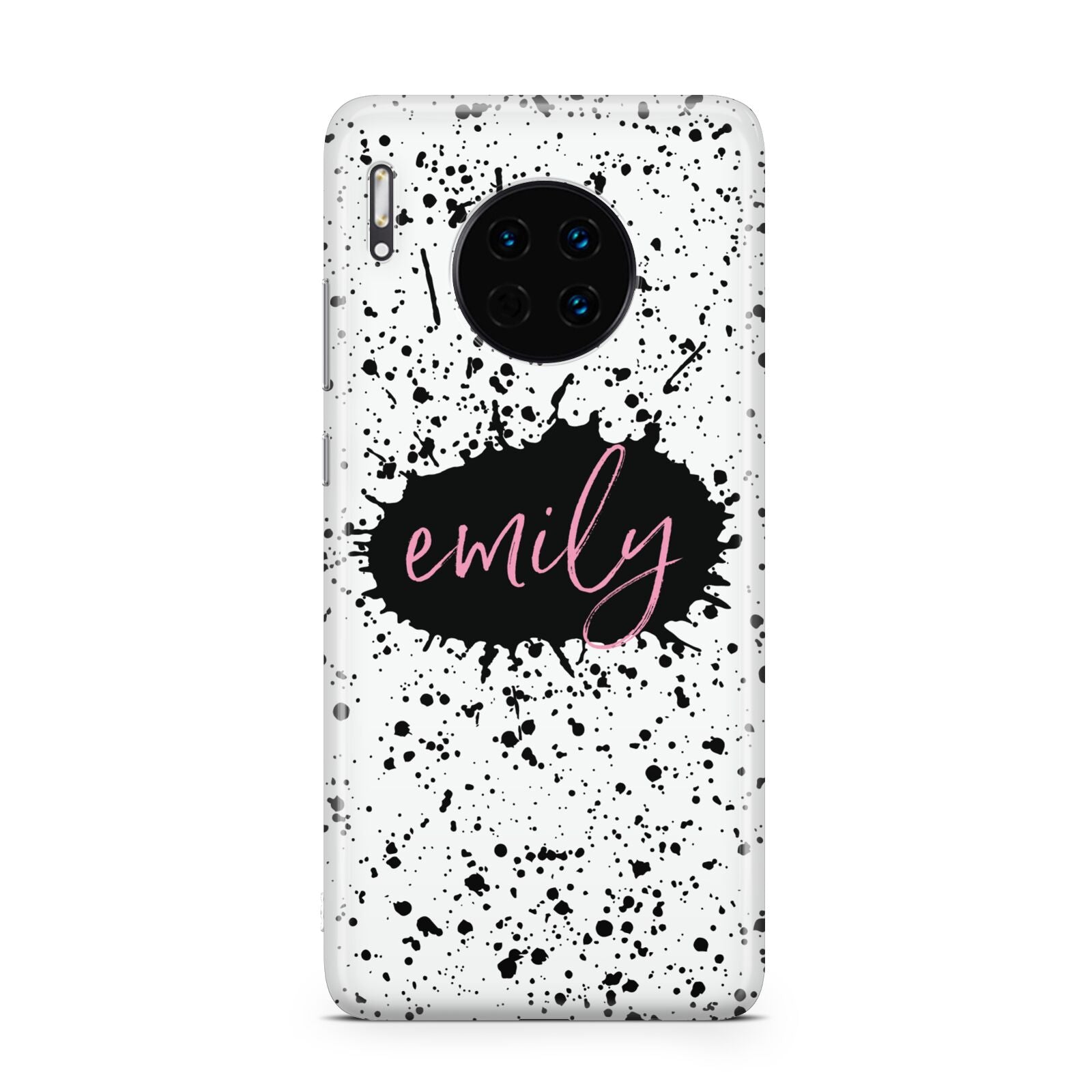 Personalised Black Ink Splat Name Huawei Mate 30