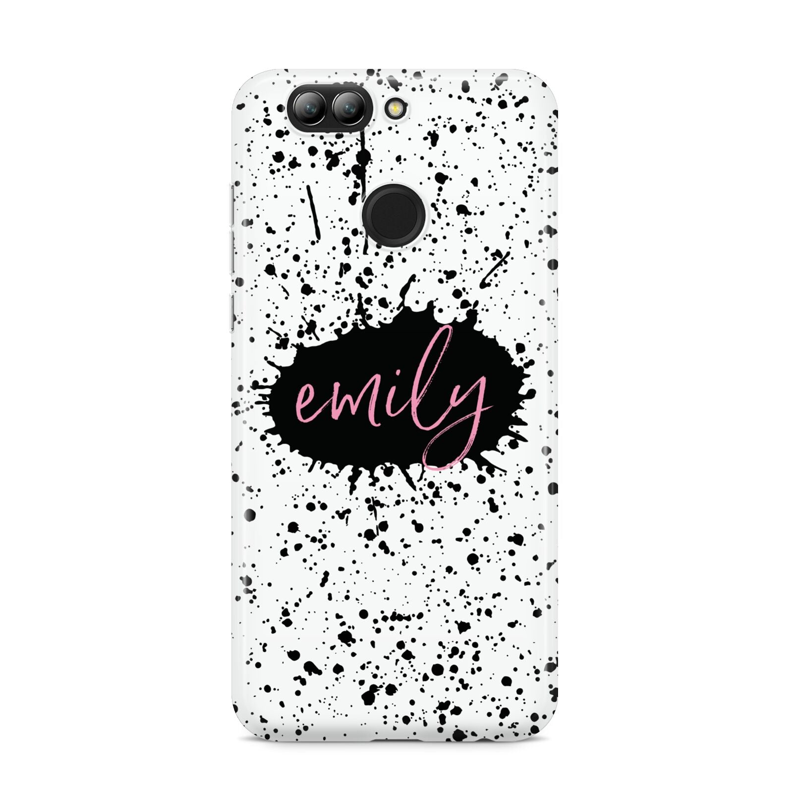 Personalised Black Ink Splat Name Huawei Nova 2s Phone Case