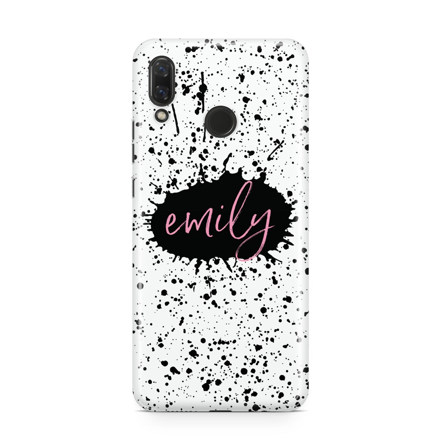 Personalised Black Ink Splat Name Huawei Nova 3 Phone Case