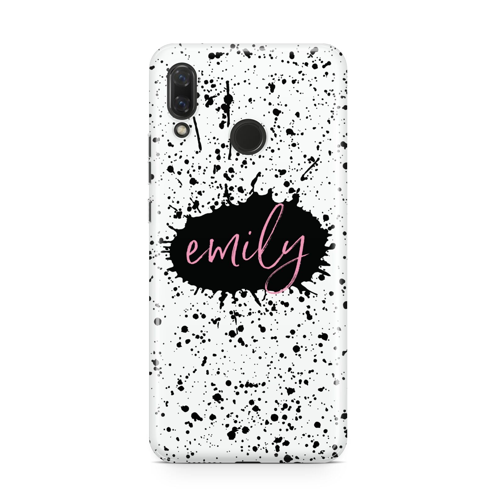 Personalised Black Ink Splat Name Huawei Nova 3 Phone Case