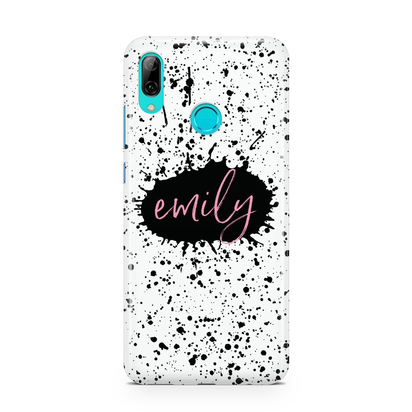 Personalised Black Ink Splat Name Huawei P Smart 2019 Case