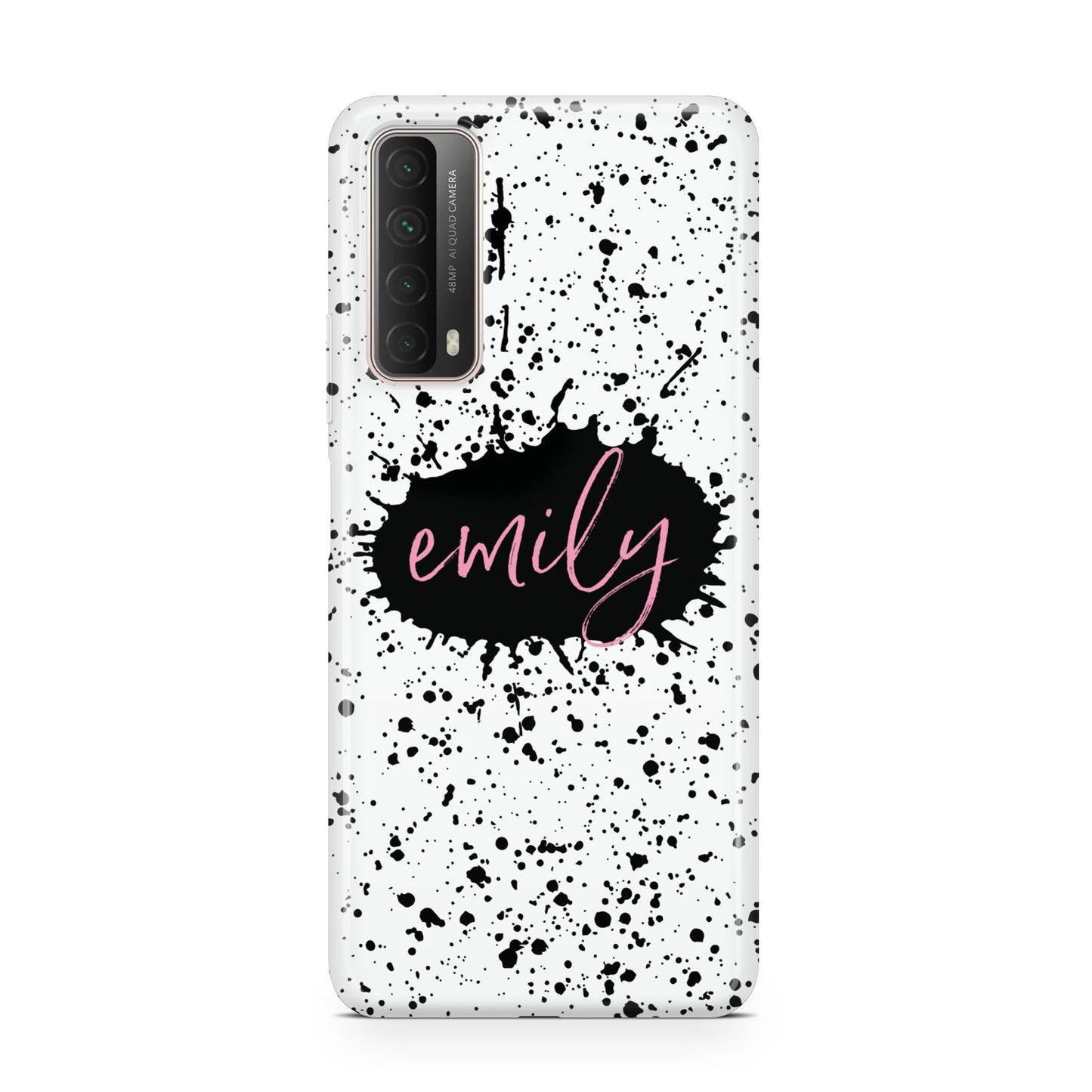 Personalised Black Ink Splat Name Huawei P Smart 2021
