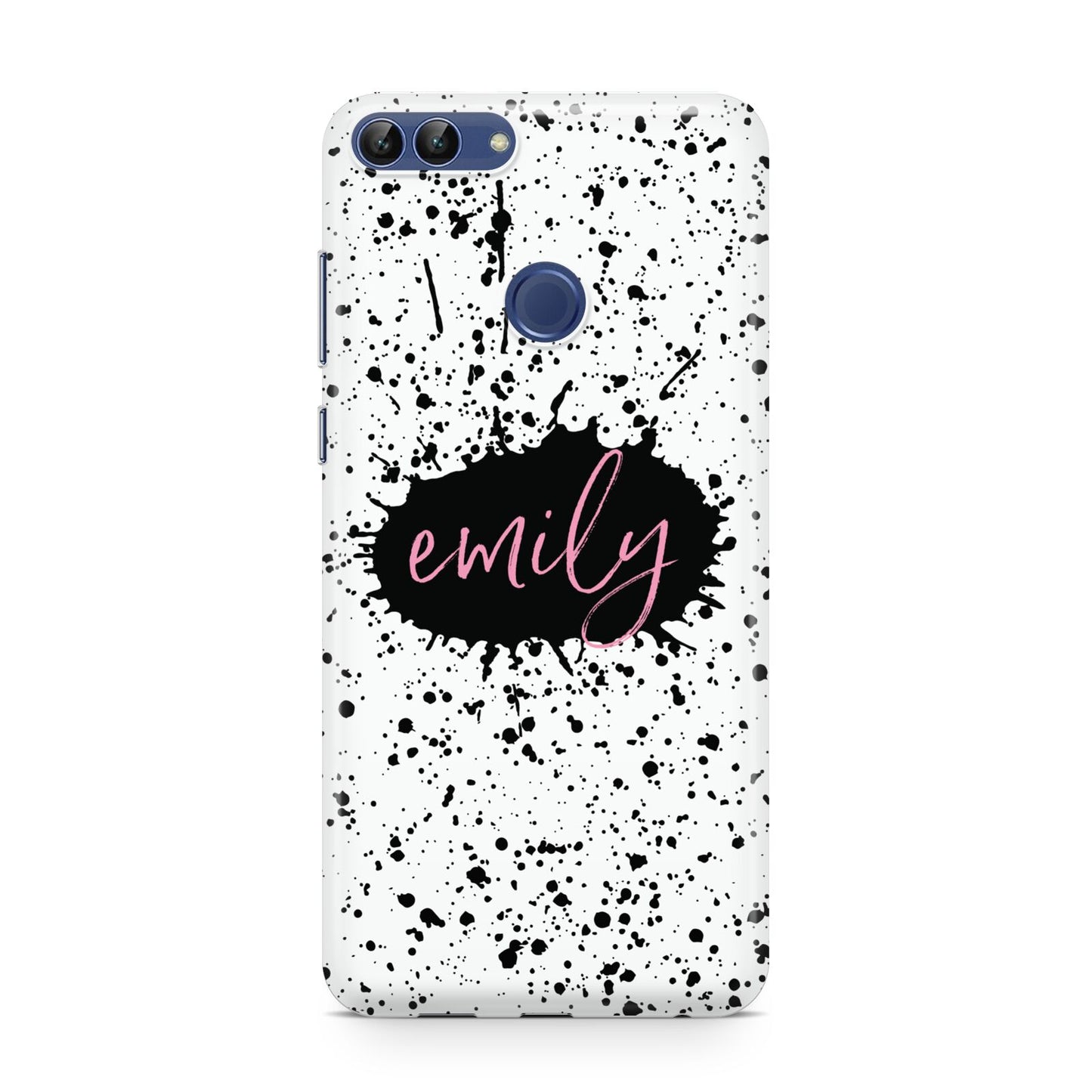 Personalised Black Ink Splat Name Huawei P Smart Case