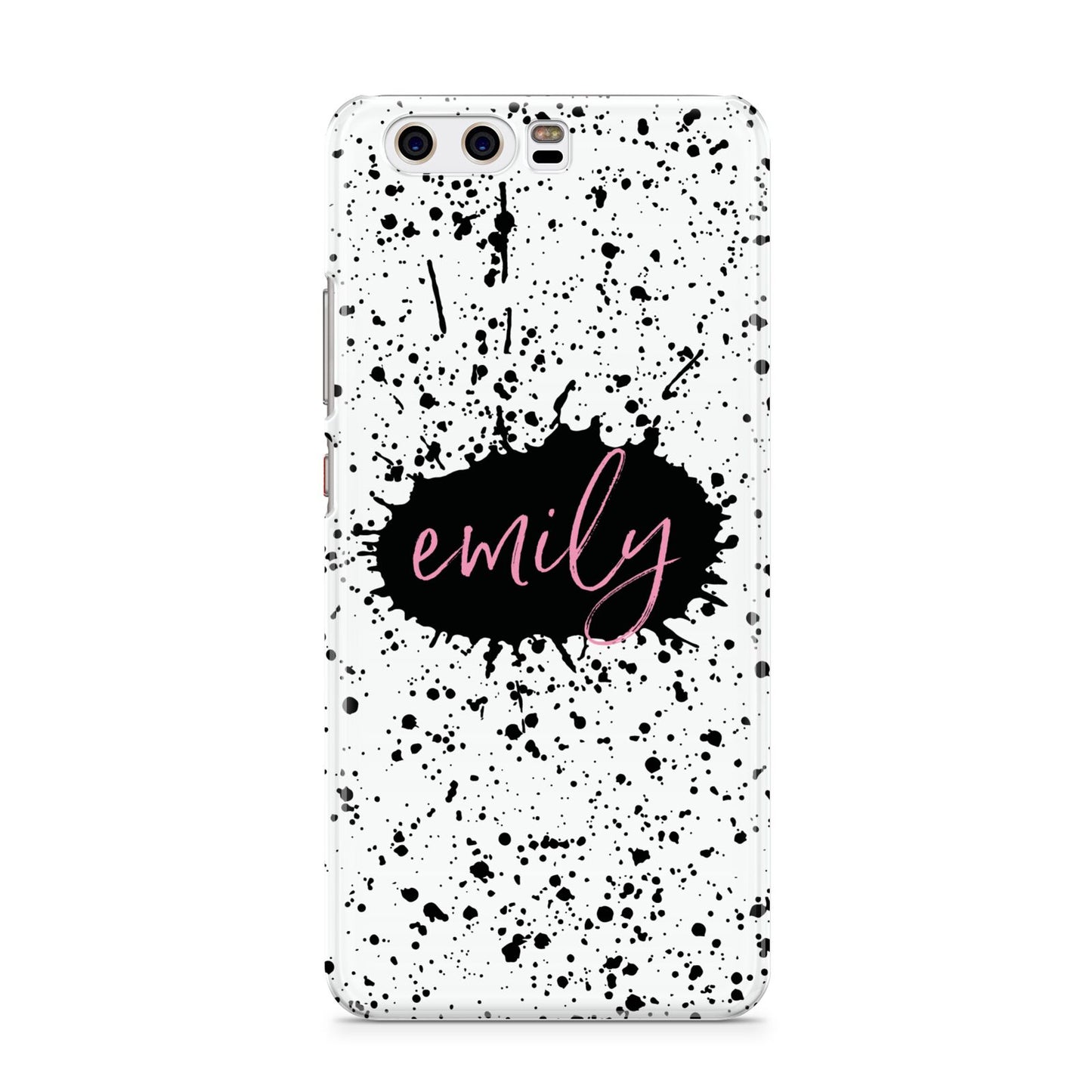 Personalised Black Ink Splat Name Huawei P10 Phone Case