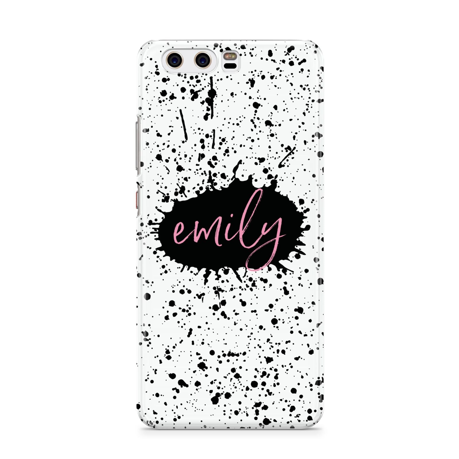 Personalised Black Ink Splat Name Huawei P10 Phone Case