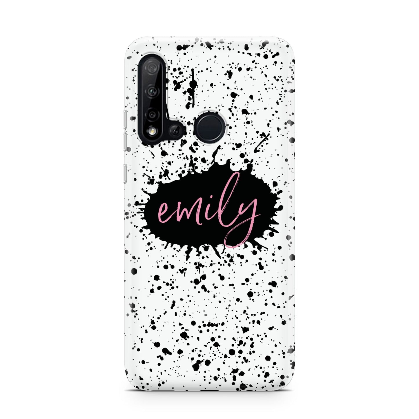 Personalised Black Ink Splat Name Huawei P20 Lite 5G Phone Case