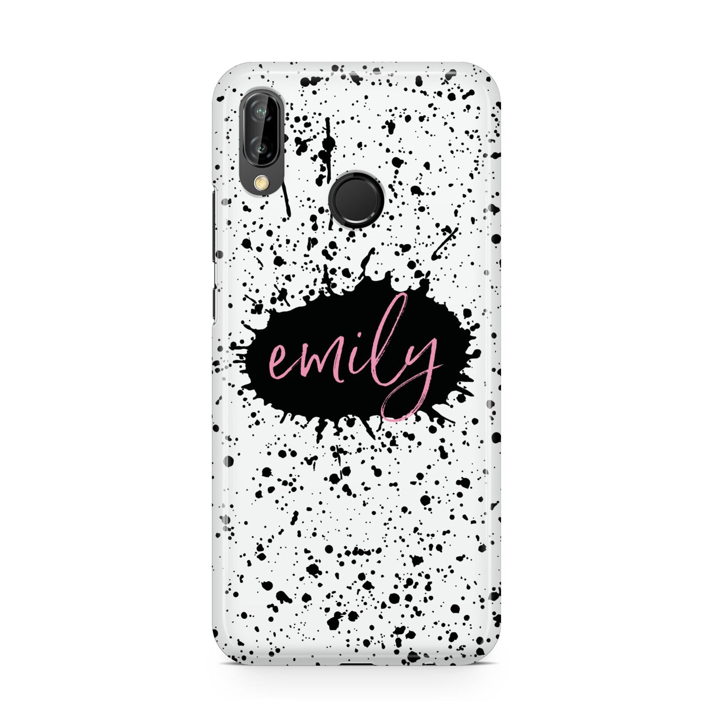 Personalised Black Ink Splat Name Huawei P20 Lite Phone Case