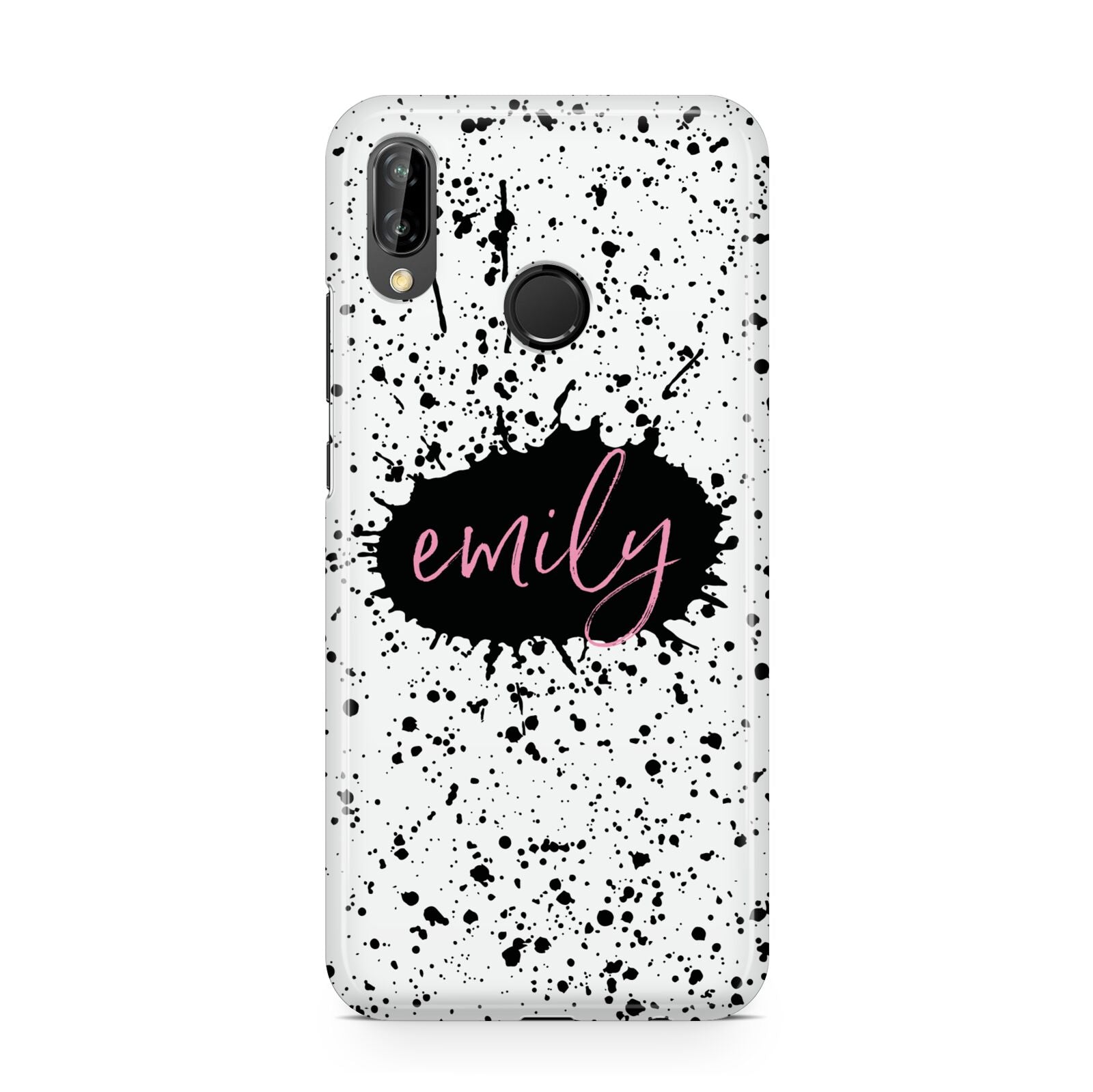 Personalised Black Ink Splat Name Huawei P20 Lite Phone Case